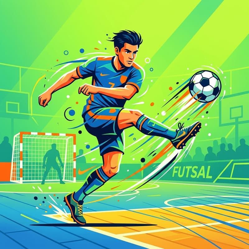 Joueur de futsal au duel