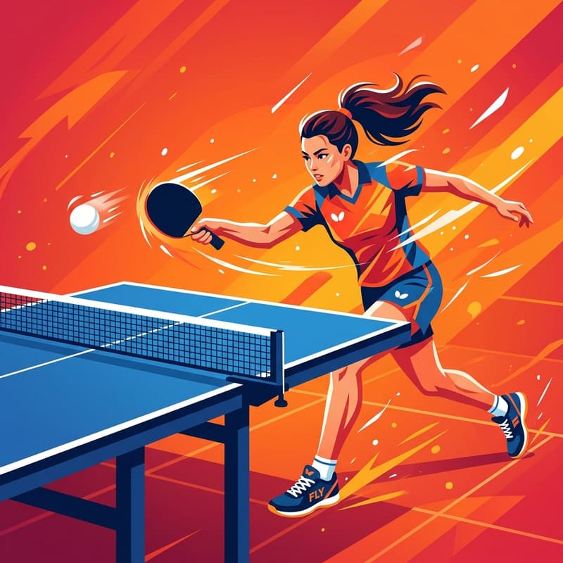 Joueur de tennis de table en action